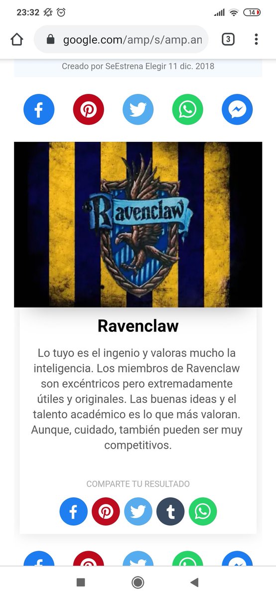Test Harry Potter Casa Pottermore Español