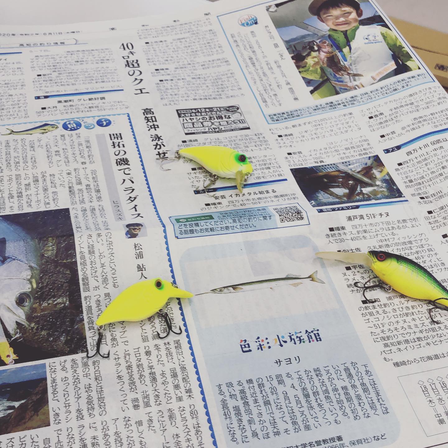 高知新聞 魚信 釣りのページ 梅雨 本番の風情で雨が続きますが 魚は元気 安芸沖ではイカメタルが開幕し アユも四万十川で好調のようです 堤防でもキス やサバゴ アジゴが各地で釣れていますので 梅雨の合間に家族でいかが 高知の釣り 高知沖で40kg