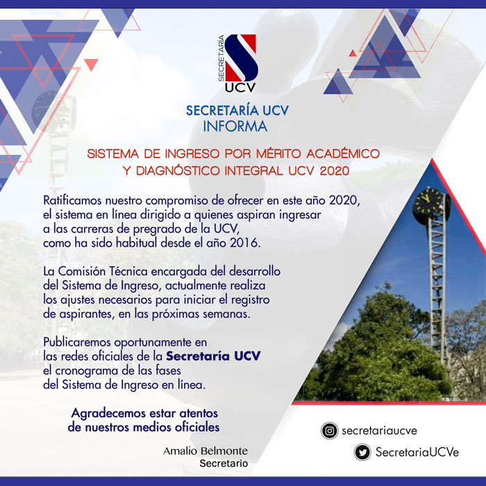 <a href="/SecretariaUCVe/">Secretaría  UCV</a> informa:

#SIMADI #Mérito #UCV #SecretaríaUCVe