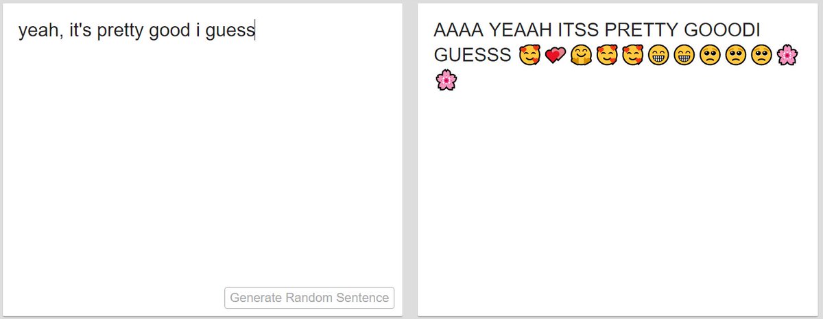 TheRealGDColon's tweet image. Behold, the greatest thing I have ever coded.

A translator that takes plain English text and rewrites it to make it sound like you just got free art from someone.

Use responsibly.

lingojam.com/FreeArtTransla…