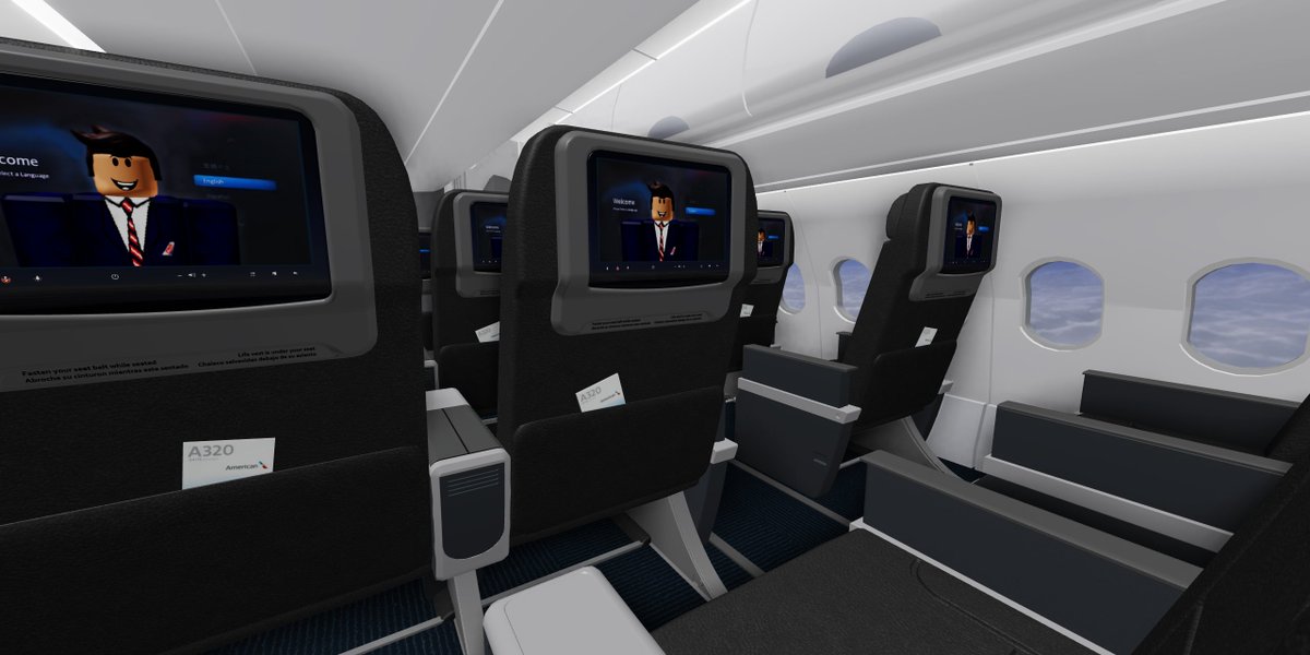 Revamped A321S, A319, and 737-800 interior/seats for @AmericanRoblox. #Roblox #ROBLOXDev