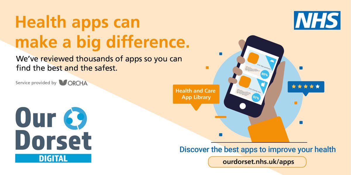 NHSDorset's tweet photo. We’ve partnered up with ORCHA to provide a site of health #apps that are safe, secure, and deliver results. Check the site out to see what could help you: https://t.co/CuY6NACad6 https://t.co/vzhiqWZGDL