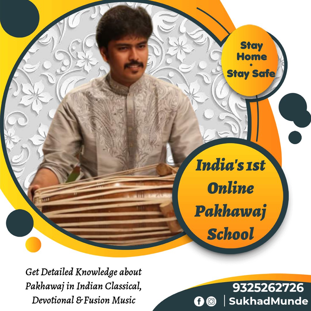 SukhadMunde's tweet photo. Stay Home &amp; Learn Pakhawaj Online
Learn more about Pakhawaj in Indian Classical, Devotional &amp; Fusion Music

Pioneer in Online Pakhawaj Training

Taal-Vidya Music Academy
Founder President
Pt. Manik Munde https://t.co/t4YJiGRmND
