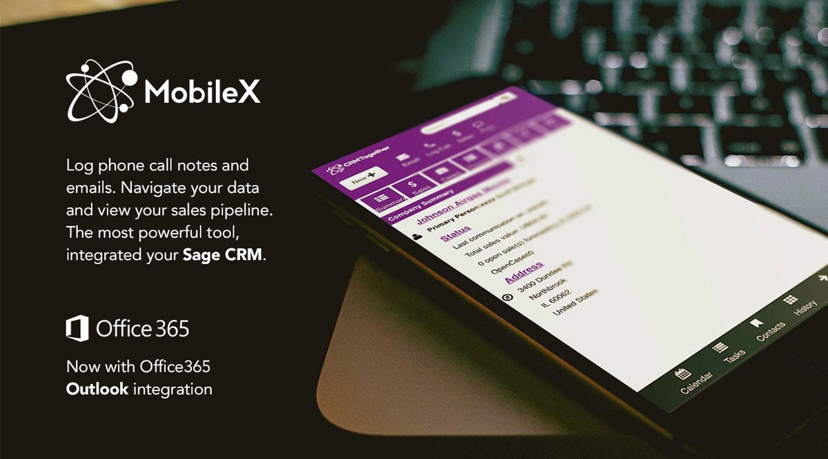 Log phone call notes and emails on the go, navigate your data and view your sales pipeline and integrate with Outlook 365 allowing you to file emails from #Outlook making #MobileX the most powerful tool to be integrated with your #SageCRM. Find out more. bit.ly/2AL0FhX