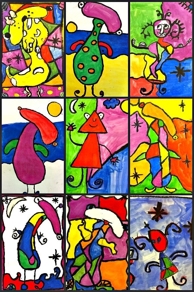 leithp7's tweet photo. Morning P7! What facts did you learn this week about the famous Spanish artist Joan Miro? His paintings are rather spectacular and surreal. Your task was to design your own person in the style of Miro, playing ‘Roll a Miro’.  Share your facts and pictures here. @Leith_Primary https://t.co/dAdHsyVMAu