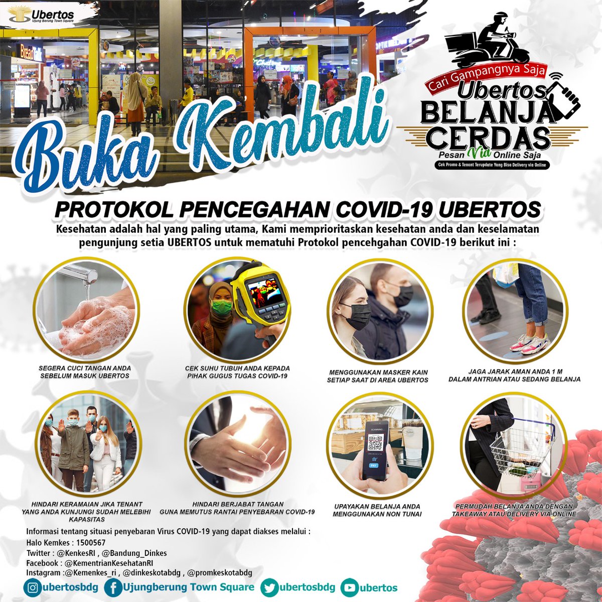 ubertosbdg's tweet photo. Halo sobat ubertos 😁 ada kabar yang sangat menyenangkan nih, jika tidak ada kendala dan lainnya Ubertos buka kembali nih tanggal 13 Juni 2020. Jangan lupa protokol-protokol pencegahan penyebaran COCID-19 dilakukan yah selama berada di area Ubertos. #ubertos https://t.co/BhVQm8gTc5