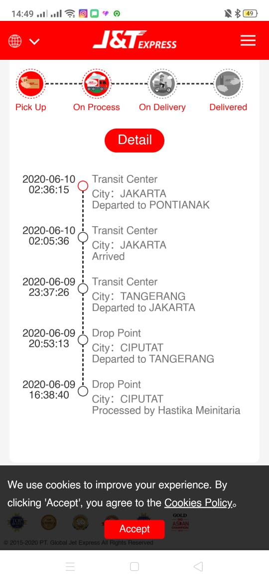 J T Sangat Lamban Sudah 5 Hari Dari Tangerang Belum Sampai Ke Penerima Di Jakarta Media Konsumen