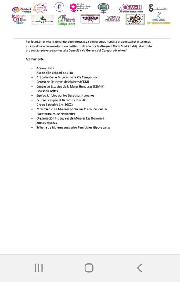 JLencas's tweet photo. Nota de las organizaciones de mujeres y feministas  sobre el #CódigoPenal por la convocatoria via twitter realizada por el CN #LaVCMNoEsUnTemaDeInfluencers  #nosqueremosvivas https://t.co/YH5H63rGlH