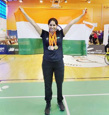 OmPattnayak's tweet photo. She won a🥇,🥈&amp;🥉Medal in @bwfmedia #ParaBadmintonWorldC'ships. Won🥉in 2016 #AsianC'ships, in 2018 #InternationalC'ships &amp; in 2018 #AsianParaGames. Happy Birthday inspirational athlete @joshimanasi11 🏸
@BAI_Media @WeAreTeamIndia @IndiaSports @PBLIndiaLive 

#Kudos https://t.co/2EfDIcBCZJ