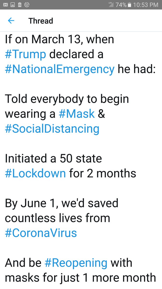 Adding this to my threadIt's June 10The simple act of wearing a  #Mask would go a looong way in stopping the spread of  #CoronaVirusBut  #Trump &  #Republicans &  #FoxNews are more concerned with a tough image vs saving livesSo vain of them.. #COVID19  #DeathCount is 115,130