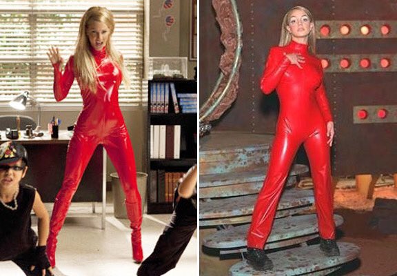 britney spears red catsuit