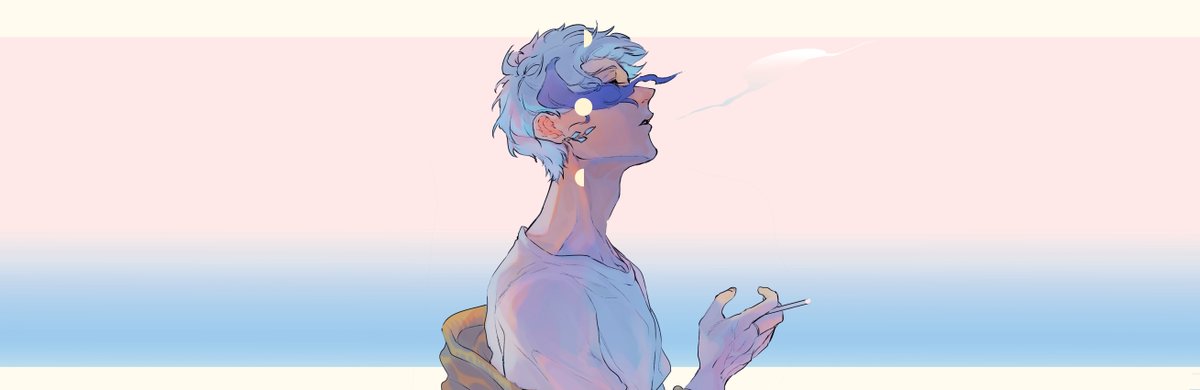 1boy male focus solo cigarette shirt white shirt smoking  illustration images
