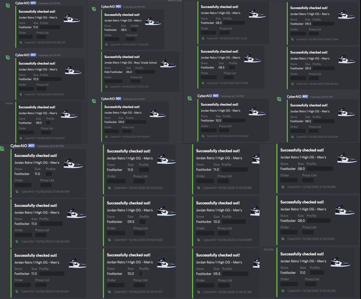 iFreeGuap's tweet photo. Overslept a good portion of the restock but still manage to cop 😁
Bot: @cyberaiosuccess
Proxy: @CookieProxies
Group: @TheOilCopUS @ahiddensociety @qalkofnf 
Server: @SneakerServer
Profile converter: @EZMode4Chefs https://t.co/qmaK6J9dXu