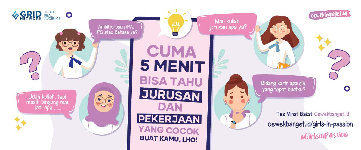 Cewekbanget Id On Twitter Mau Tes Minat Bakat Tapi Anti Banget Baca Ratusan Pertanyaan Serius Cuma Di Https T Co Mcj0hahbjl 5 Menit Bisa Dapetin Rekomendasi Jurusan Sma Kuliah Kampus Hingga Bidang Pekerjaan Yang Cocok Buat