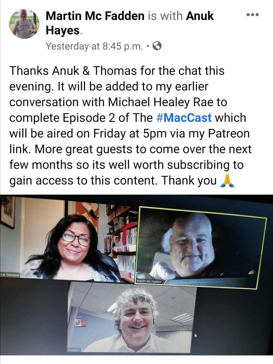 MartinMcF's tweet photo. Thanks guys for the chat #MacCast Episode 2 @anukt @ThomasPringleTD Airs on Friday via my Patreon link. 🙏🙏🙏 https://t.co/BKy00L4kso