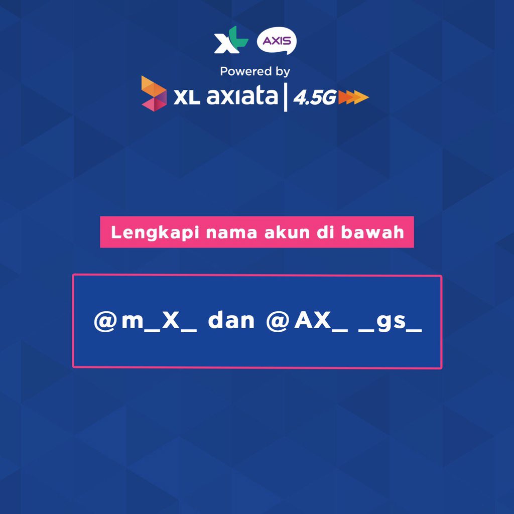 XLSMART's tweet photo. Guys, yang mau giveaway yuk merapat! Ada pulsa 200 ribu buat 4 orang dari kamu, loh!

Cluenya: Ini adalah nama akun twitter produk XL Axiata yang punya #JaringanInternetStabil dengan #Fiberisasi

Sebelum jawab, cek syaratnya ya👇

@myXL @AXISgsm https://t.co/Ghbn81yxxL