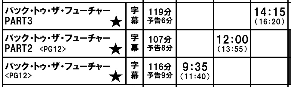 京成ローザ10 なんと バックトゥザフューチャー は 6 12 金 6 18 木 限定で3部作一気見可能なタイムスケジュールとなっております ぜひ 大スクリーンでお楽しみ下さい 京成ローザ Btf