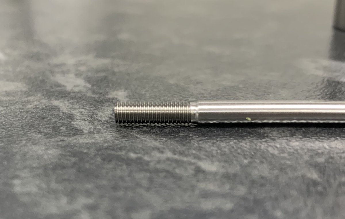 PrecisionLms's tweet image. Nice M3 thread rolled shaft yesterday in #stainlesssteel316 using the #habeggerthreadrolling head and our #starsr20r3. 
#UKmfg #CNC #ISO9001 #machining #CNCmachining #lightsoutmanufacturing #aerospace #aerospaceindustries #milling #turning #manufacturinguk #ukmachining #precision