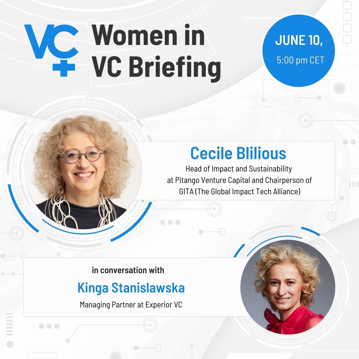 Thank you to @cecileImpact1st Partner and Head of Impact at <a href="/Pitango/">Pitango VC, Israel</a> for the Inaugural Women in VC Briefing with <a href="/KingaStan1/">Kinga Stanislawska</a>   youtube.com/watch?v=wAAcv5…