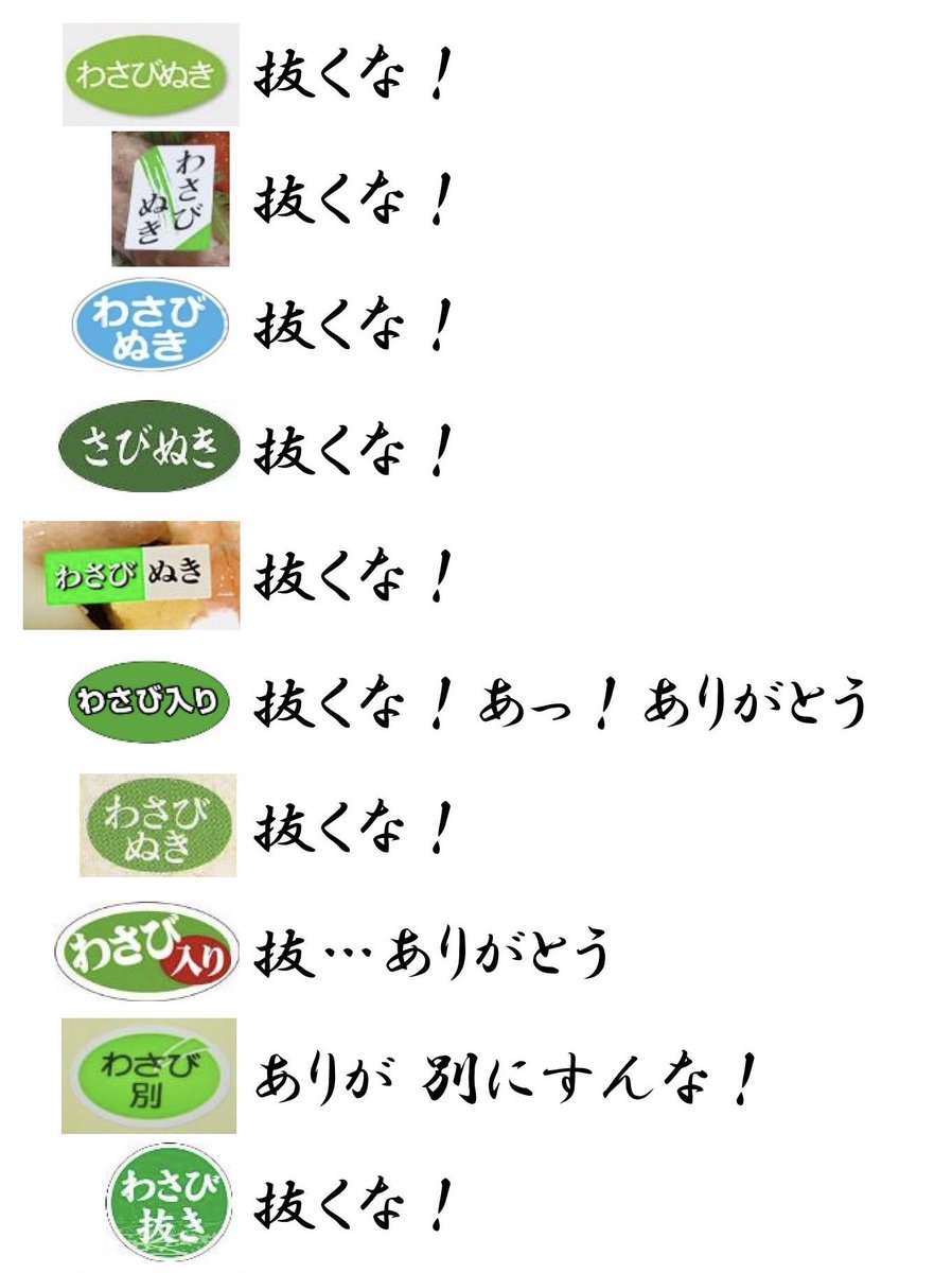 抜くな 抜くな 笑うな さびぬきシールに対してワサビ農家が思っていることを想像した画像に何故か爆笑が巻き起こる Togetter 抜くな 抜くな 笑うな さびぬきシールに対してワサビ農家が思っていることを想像した画像に何故か爆笑が巻き起こる Togetter