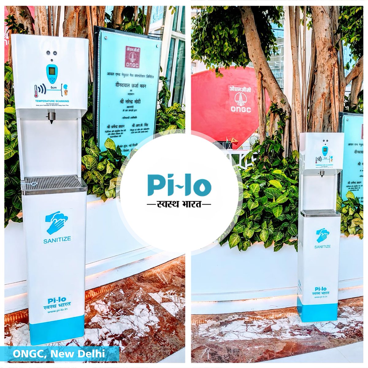 pilofoundation's tweet photo. Pi-Lo Hand Sanitizer and Temperature screening booth installed at ONGC, New Delhi

 #MakeinINDIA #automaticsanitiser #AutomaticDispenser #covid19 #Disinfection #killsgerms #Germsfree #sanitizer #handsanitizer #tempeaturescreening 
 #SwasthBharat #SurakshitBharat #ongc https://t.co/X86tB8q1tU