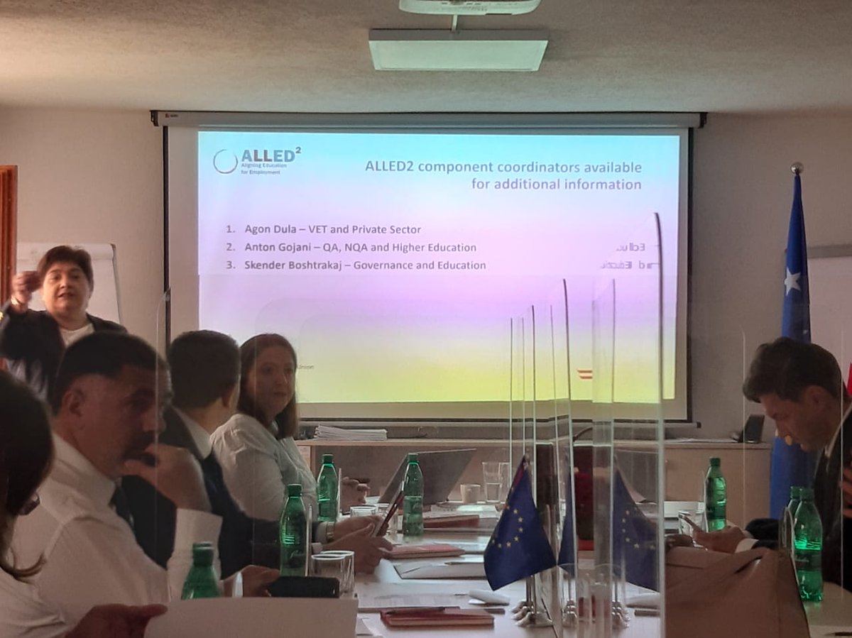 alled_2's tweet photo. #HappeningNow #ALLED2 is proudly  holding the #SecondAdvisoryBoard and presenting the #successes and #challenges of the past year w/ @ADCinKosovo  and the stakeholders from #KAA #NQA #EmploymentAgency #RectorsConference #KCC

@AustrianDev @EUKosovo @ADCinKosovo https://t.co/qSVZegNgDu