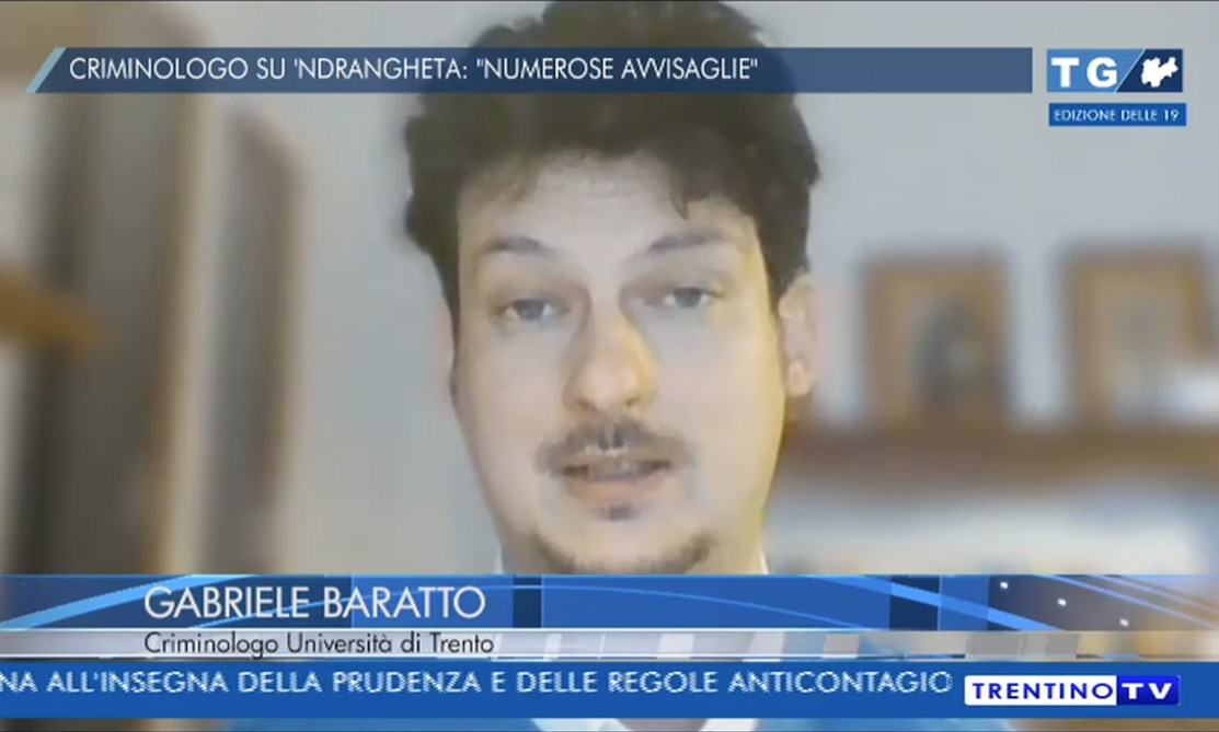 🗓️ 10/06/2020

<a href="/GabrieleBaratto/">Gabriele Baratto</a> intervistato al Telegiornale Trentino (<a href="/TrentinoTV/">Trentino TV</a>) sulle infiltrazioni di 'ndrangheta in regione e sulle possibili misure di prevenzione e contrasto.

📺 Rivedi l'intervista (minuto 8:00):
trentinotv.it/video_on_deman…