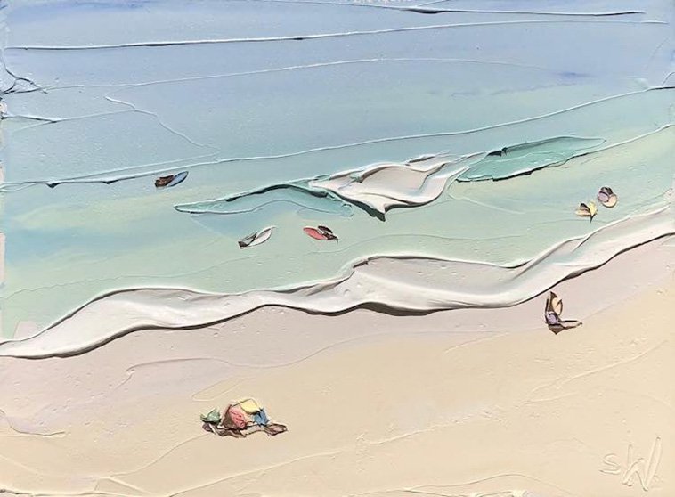 Kvin_1's tweet photo. Summer beach, 올해는 그림으로나. 

- Paintings: by Sally West(b.1971)
: 오스트레일리아의 화가, 붓과 팔레트 나이프를 이용한 Impasto 기법을 통해 하늘과 바다, 해변의 질감을 캔버스에 담는다. ※Palette knife oil painting https://t.co/jc7l1fUjMt