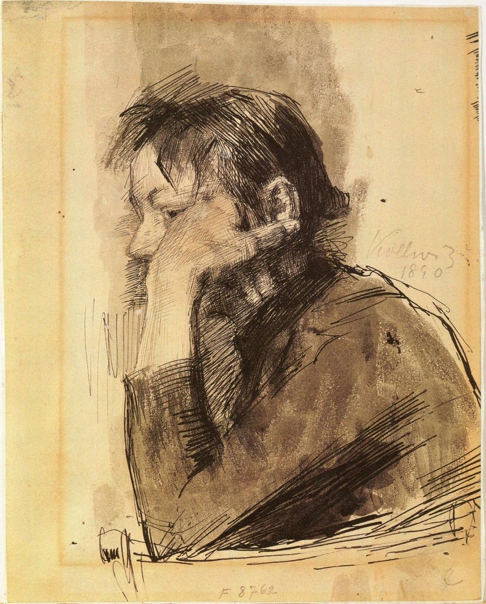 womensart1's tweet photo. Käthe Kollwitz, Self-Portrait, 1890, German artist whose passion for socialist politics would hugely influence her work, often depicting the plight of the working classes #womensart https://t.co/2yxCb6egfJ