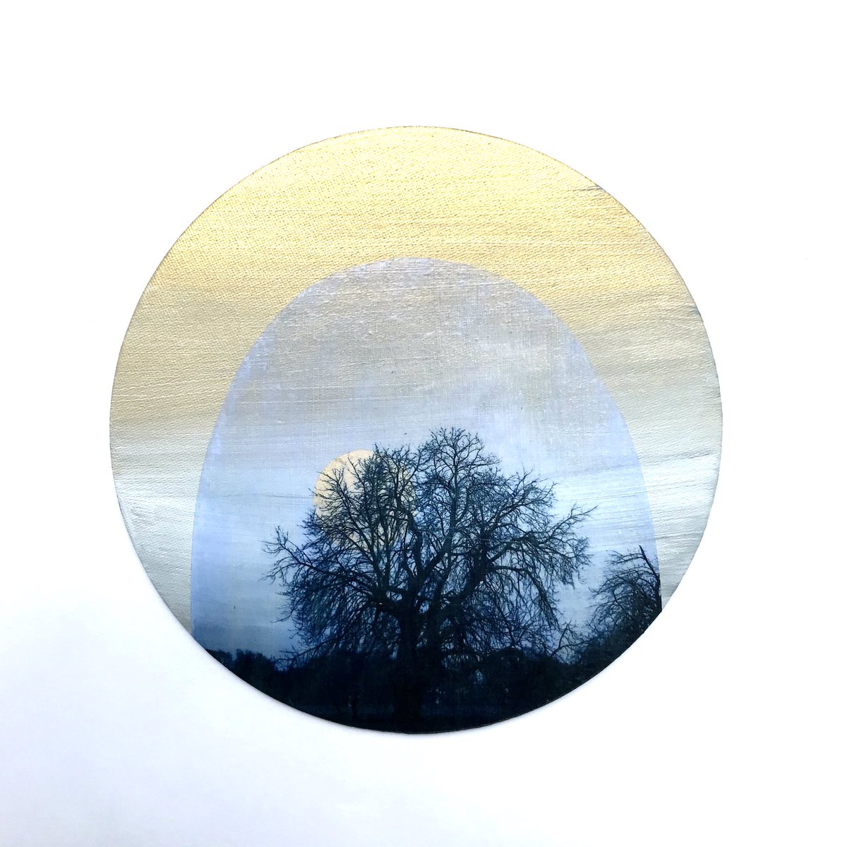 LouBoydArt's tweet photo. High hopes for these little circular canvas boards - a new direction for the Solstice Series. They are in the early stages but I’m getting a good feeling about them and already looking at framing options...
#workinprogress #experiments #solsticeseries #collage #painting https://t.co/GjtJRUimGz