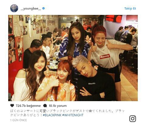 This moment when taeyang posted a photo with blackpink in japan on his personal ig acc.