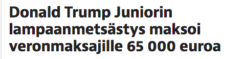 Kas. 
Toivottavasti D. Trump senior sai tuolla rahalla mieleisensä miniän!