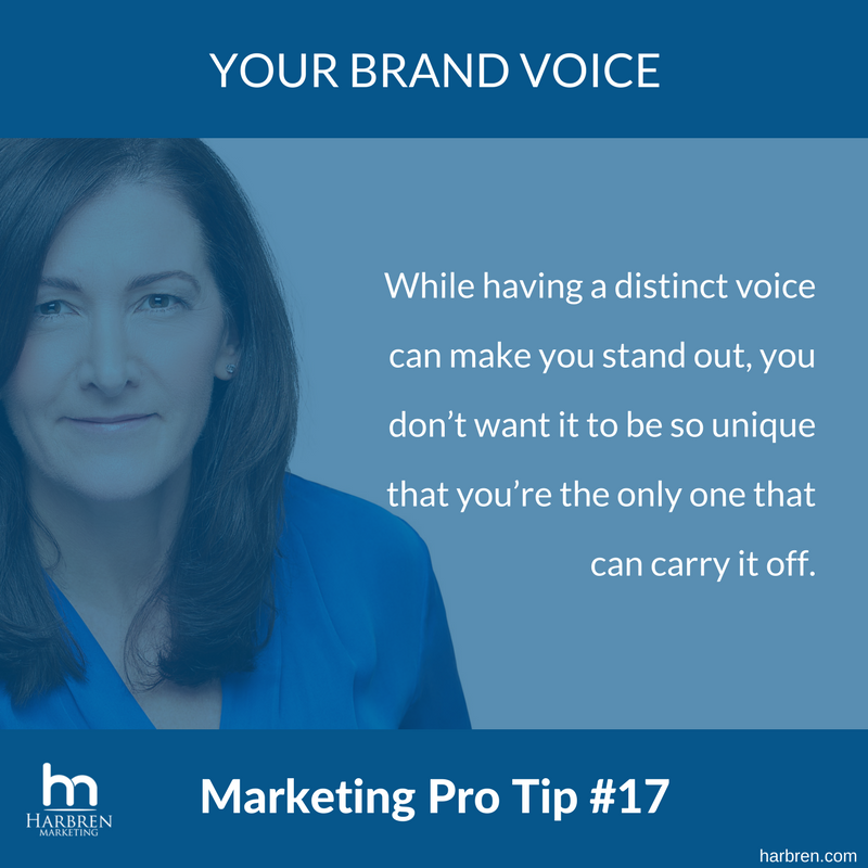 harbren's tweet photo. While having a distinct voice can make you stand out, you don’t want it to be so unique that you’re the only one that can carry it off. #marketing #protip https://t.co/yqoOAMKO10