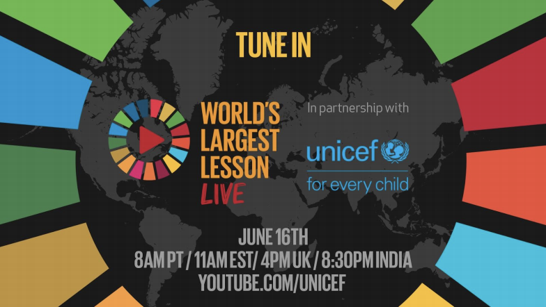On June 16th, #WorldsLargestLesson Live will be helping young people reimagine the future of health, education &amp; activism. Join the discussions hosted by UN Leaders &amp; global personalities. Save the date &amp; bring these conversations into your class / home💡 youtu.be/Yu8Lrg4lR8U
