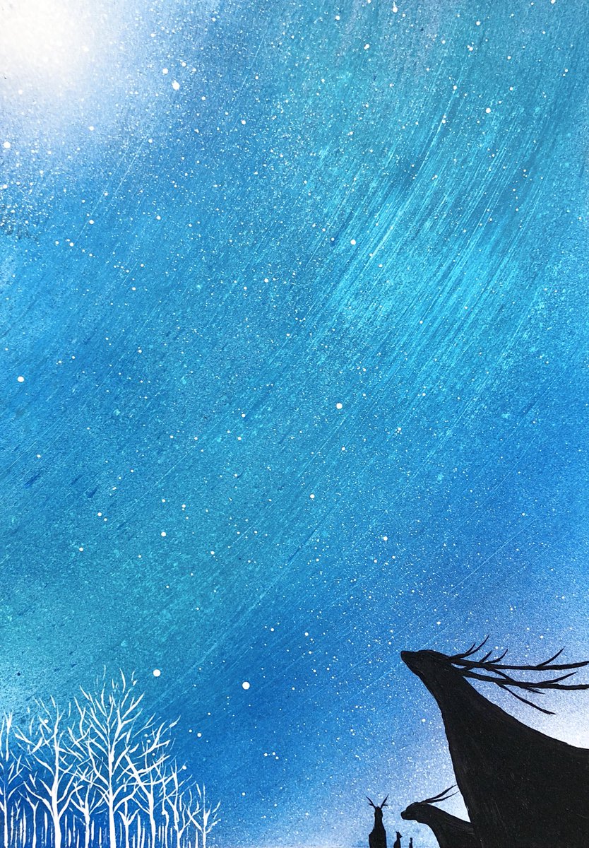 「星降る空 」|あき🎨AKI SPRAY PAINT スプレーアートのイラスト