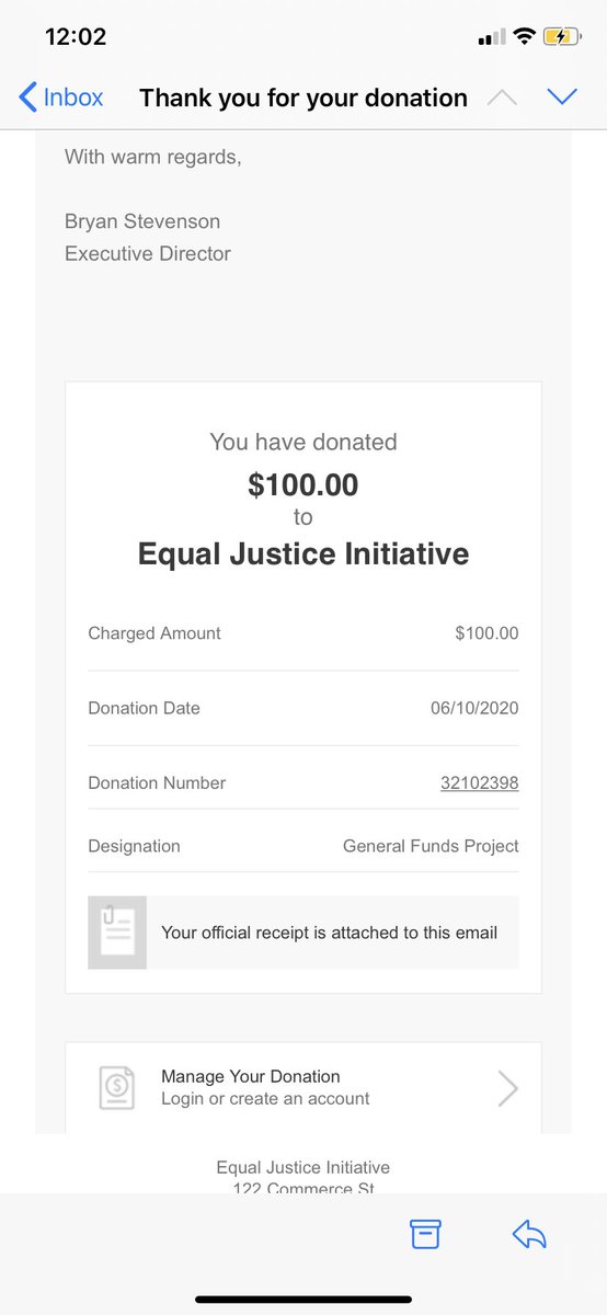adri2dang's tweet photo. @gsands @eji_org @join_campaign_0 @NAACP_LDF $100 to EJI and $100 to NAACP LDF, thank you for matching! https://t.co/OhQ3SxEzVx