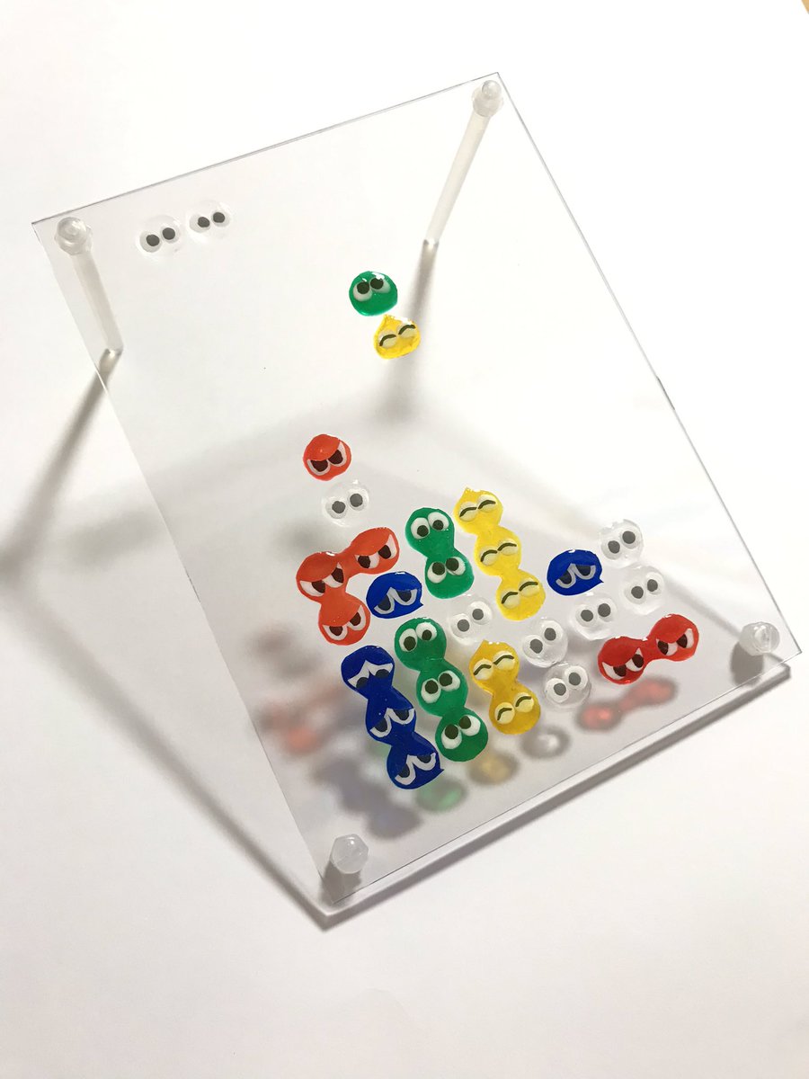 ちーず 透明なフォトフレームとガラス絵の具とアクリル絵の具とセメダインさんのハイグレード模型用でぷよぷよのオブジェ ぷよぷよ ちーず 透明なフォトフレームとガラス絵の具とアクリル絵の具とセメダインさんのハイグレード模型用でぷよぷよのオブジェ ぷよぷよ