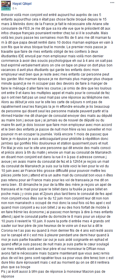 JeanRene32's tweet photo. J-Y Le Drian, votre place est en EPAHD. Vous y croiserez peut-être Hayat Qliqel !
Héléne Le Gal, Ambassadrice de France au Maroc, vous devriez avoir honte !
Message bouleversant posté ce matin par Hayat. A lire jusqu'au bout. @MarianneleMag @Mediapart @franceinfo @Le_Figaro https://t.co/FlnrixcxXs