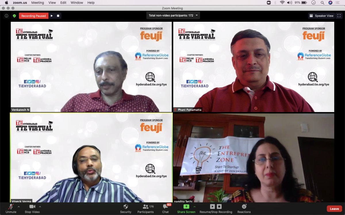 TiEHyderabad's tweet photo. #TYEVirtual Day-2 Sessions
Topic - #BusinessModels
Thank you for your #time and appreciate your #contribution.
N Venkatesh, Sr. Director-Engg. @siliconlabs  &amp; Dr. @nanditasethi1 ,Founder &amp; MD, @TheEntrepreneursZone (#TEZ) https://t.co/s0BGT9X9ii