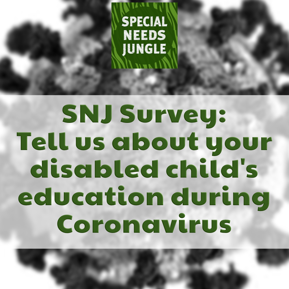SpcialNdsJungle's tweet photo. Have you taken our quick SNJ Survey yet? Tell us about your disabled child’s education during Coronavirus. https://t.co/udbKA4S8I9 https://t.co/lqPUr3thL0