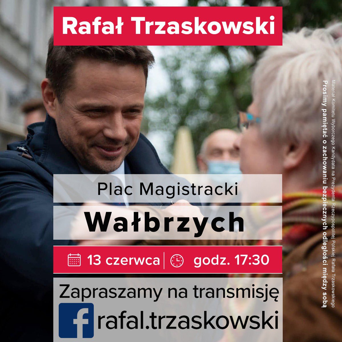 🗣W sobotę <a href="/trzaskowski_/">Rafał Trzaskowski</a> będzie w #Wałbrzych.u ! O 17.30 zapraszamy na Plac Magistracki. Zabierz znajomych i rodzinę! 
🗣W niedzielę 14. czerwca ok.10. do zobaczenia w Jeleniej Górze i o 16.20 we Wrocławiu na Rynku pod Pręgierzem !✌️✌️
🔁 podaj dalej!
#Trzaskowski2020
#MamyDość