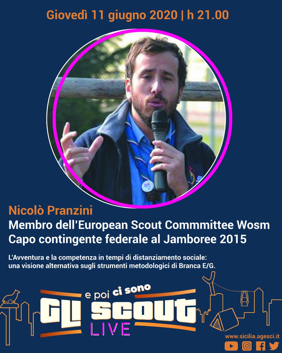 Stasera altro immancabile appuntamento del percorso di formazione #epcscout!!
Ore 21.00 diretta sul canale youtube di <a href="/AGESCISicilia/">AGESCI Sicilia</a>