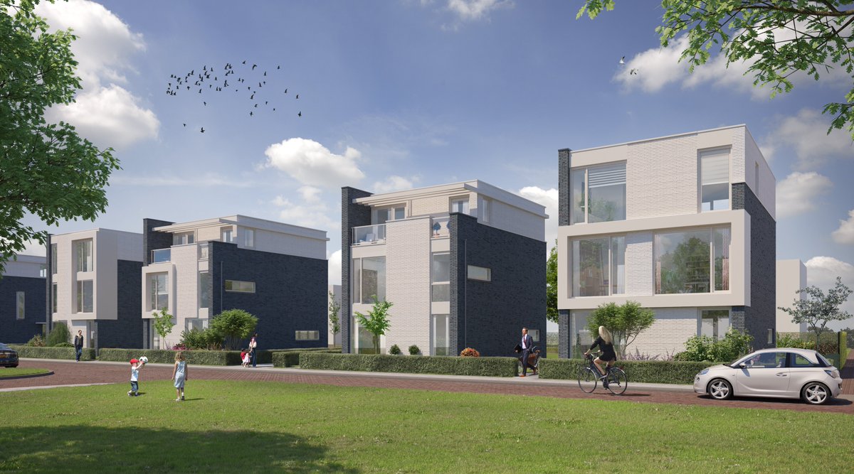 VWVastgoed's tweet image. De eerste Polderrand villa's in Helpermaar @gem_groningen zijn opgeleverd. Volgende week volgen alle 18 woningen, ontworpen door @KuiperComp.
De in totaal 350 nieuwbouwhuizen van architectonisch hoogstaand niveau zijn ontworpen en gebouwd met het oog op woonkwaliteit en beleving.