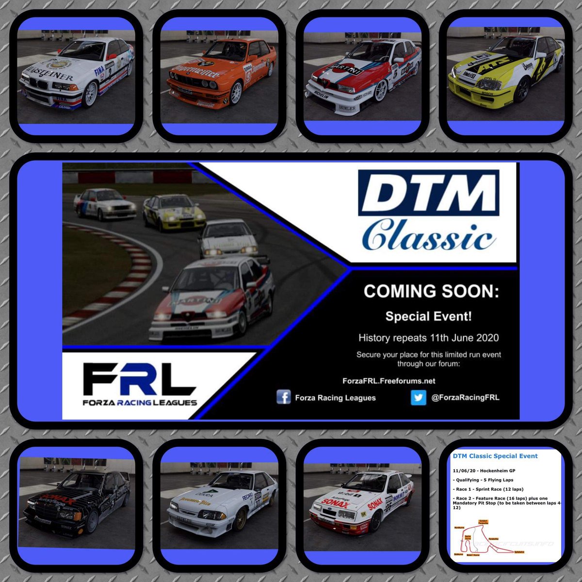 G_Man420_FGR's tweet photo. Its Race Day for the @forzaracingFRL DTM Classic  Special Event featuring 2 races at Hokenheim GP Circuit. I'll be racing the Ford RS500! Stop by https://t.co/a2QmC7PHEm at 8.30pm GMT Channel sponsored by @TriumphChairs use code GMANFGR for 10% off your order @Watch_Mixer https://t.co/6m4MfYknTL
