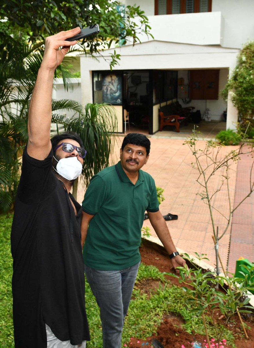 Rebel star #Prabhas at #greenindiachallenge and planted saplings with MP
#HarithaHaaram