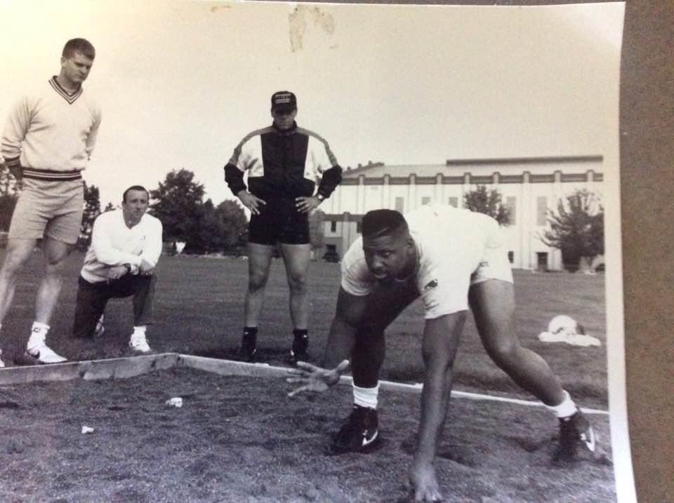 RobOviatt1's tweet photo. First OSU sand pit workout. My AD said, great idea. I love it! But there is no money for it. So, traded my season fb tickets to a bulldozer operator to dig it. Got the sand donated. And then my assistant, Tom Emmons and i spent a week shoveling 5 tons of sand. https://t.co/fGLO3FjRAL