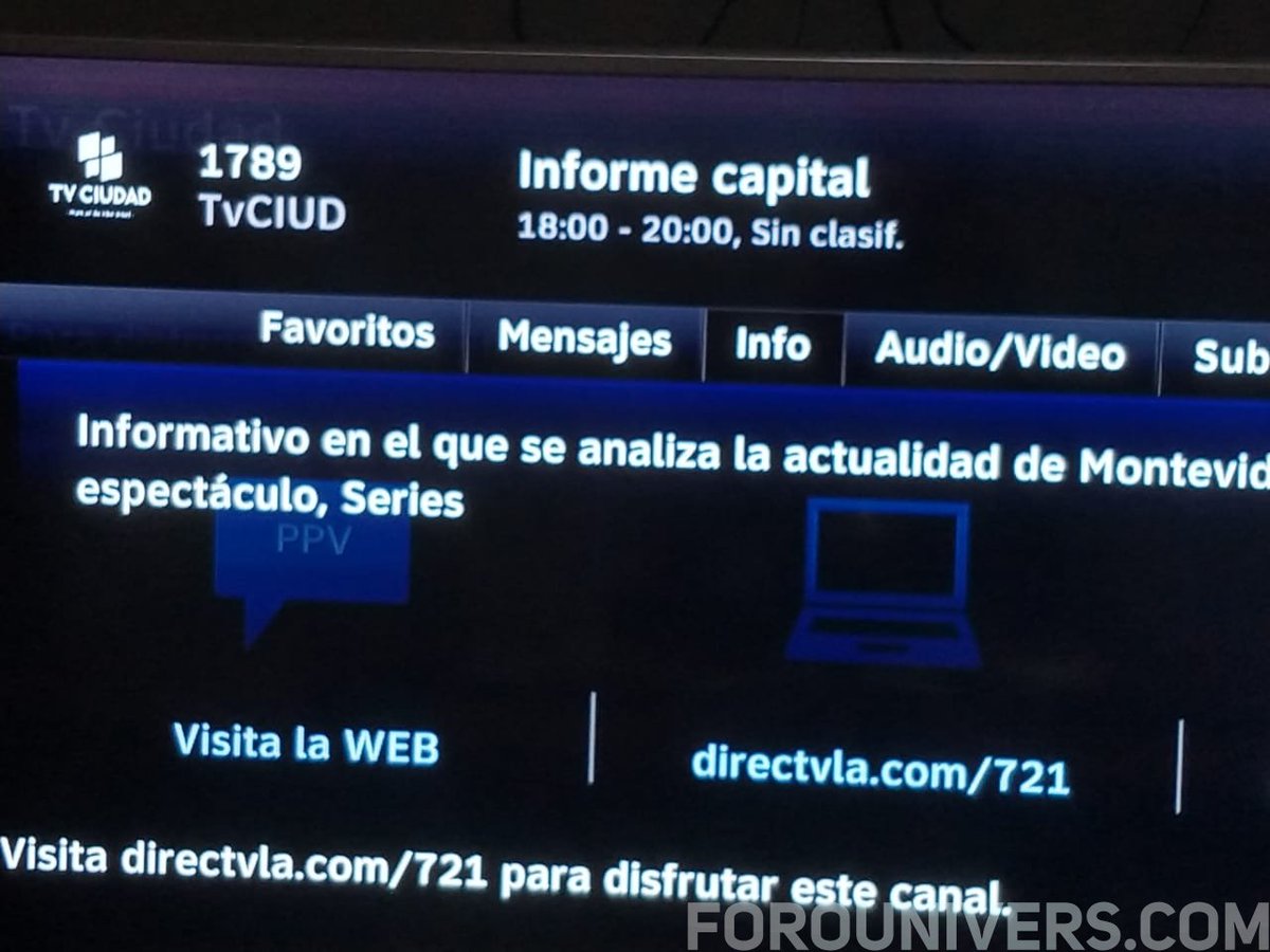 UniversLA's tweet photo. Llegó @TVCIUDADuy HD para #Argentina, #Chile y #Perú. 😳
El canal uruguayo se sitúa en el 1789. 🥺
https://t.co/PpVx3VpVlM
#DIRECTV #DIRECTVUY #DIRECTVAR #DIRECTVCL #DIRECTVPE https://t.co/cyL7P76alb