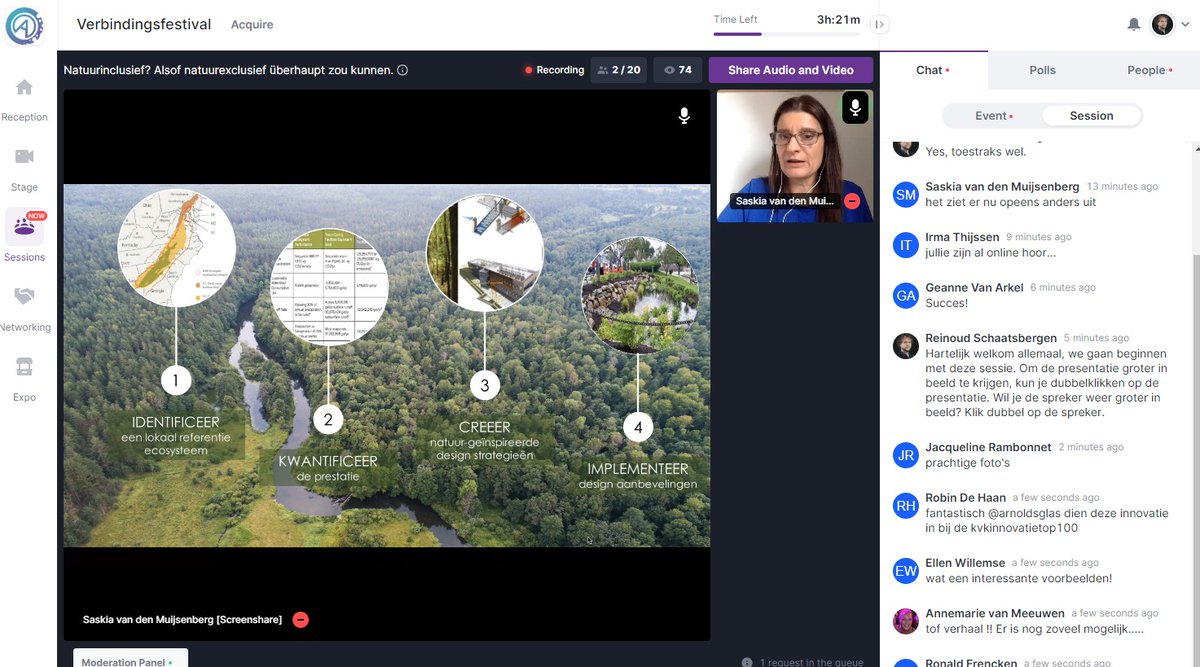 Nu live het webinar van Saskia van den Muijsenberg: "Samen toewerken naar regeneratief worden van organisaties en gemeenschappen, dat is de missie van BiomimicryNL." Deelnemen aan het festival kan nog via: lnkd.in/emmWQEM #verbindingsfestival