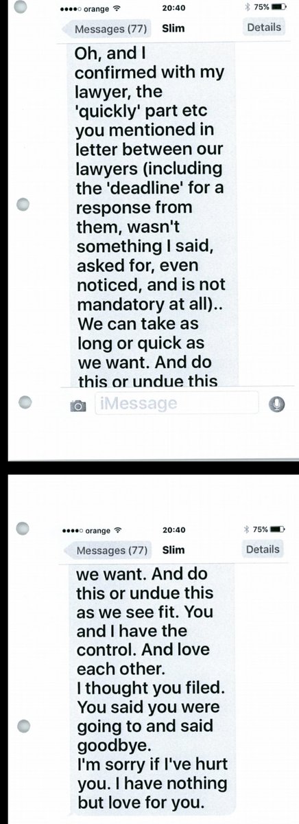 Text messages Amber Heard sent to Johnny Depp on May 25, 2016. "I thought you filed. You said you were going to and said goodbye." Is that in any way consistent with her claim of being beaten by a drunk Johnny on May 21, who allegedly destroyed things on his way out? Hmm...