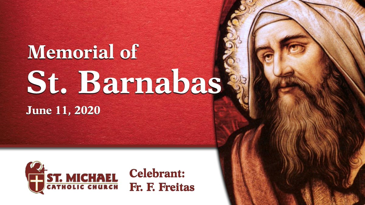 StMikesWaterloo's tweet photo. Today we celebrate St Barnabas - an apostle and encourager! Join us for Mass at 9am and then available during the day - https://t.co/wyTNe8hGER or direct at https://t.co/G8Mgn6qF1P https://t.co/I2VRoLzm7z